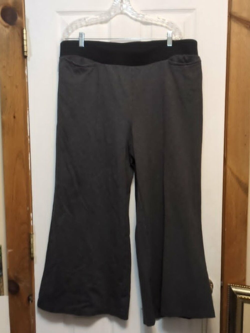 Lane Bryant Sz 22 Grey Sweat Pants Wide Leg Loungewear Athleisure Sporty Cozy